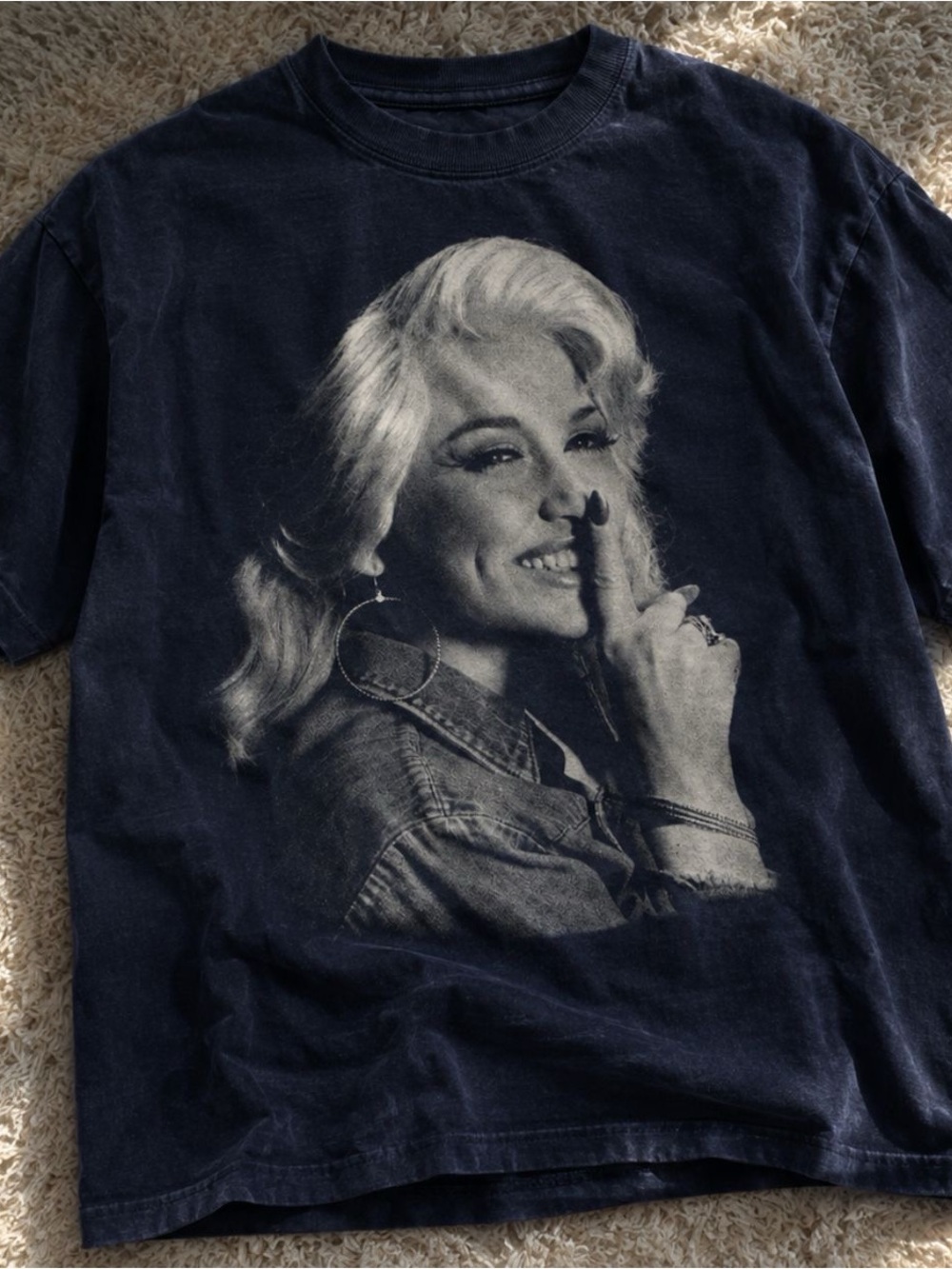 Gildan Black Women's Short Sleeve Graphic Tee with Monochrome Portrait
